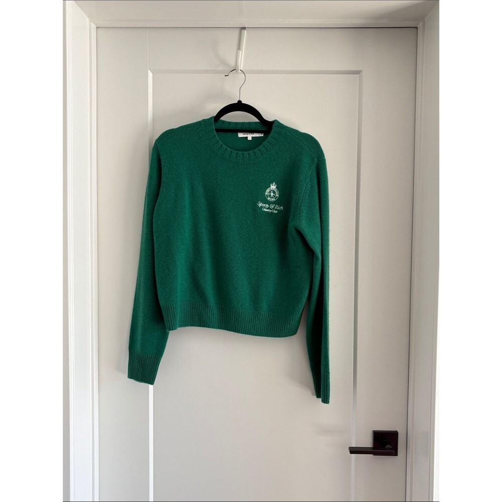 Sporty & Rich Crown Cashmere Crewneck - Green